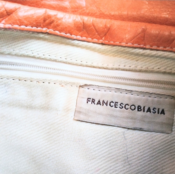 Francesco Biasia Women's Burnt Orange Multi Pocket Italian Leather Hand Bag - Picture 5 of 13